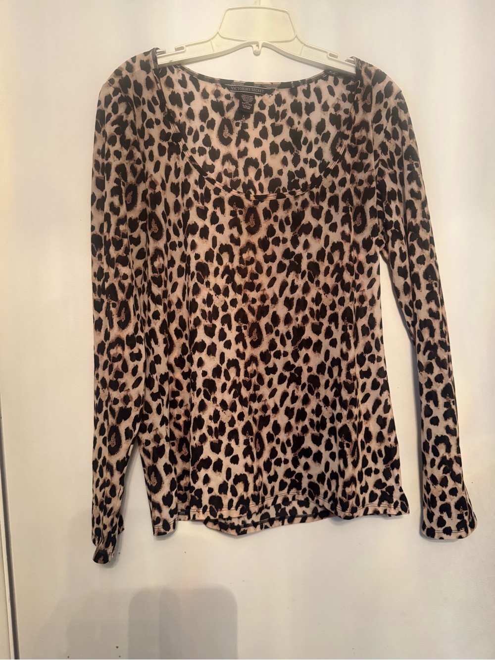 Victoria's Secret Leopard Print Long Sleeve Top - Brown/Black/Cream